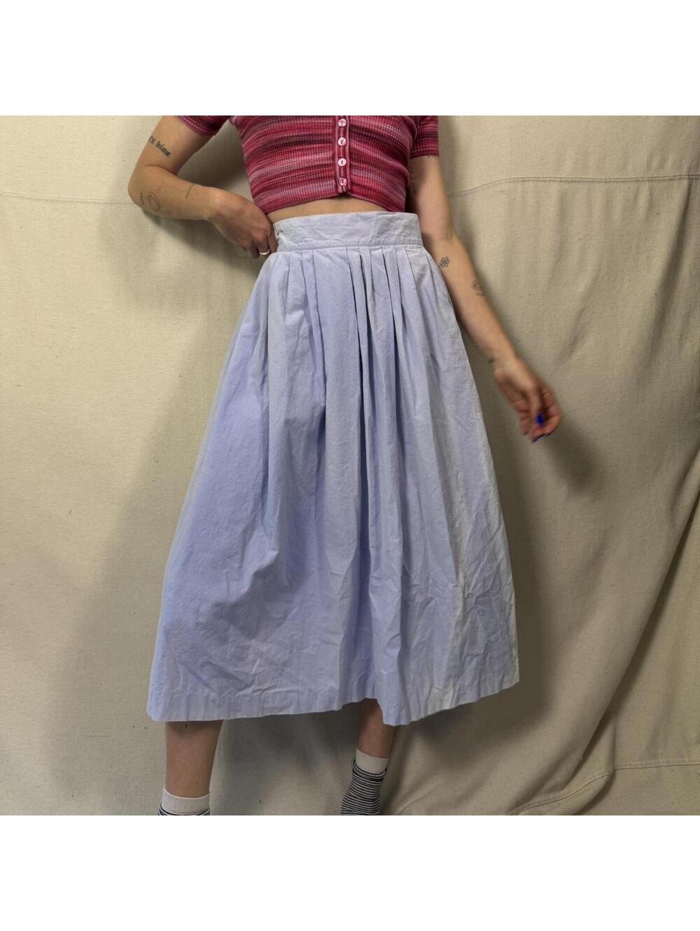 Vintage Norton McNaughton Powder Blue Pleated Skirt – Made in USA